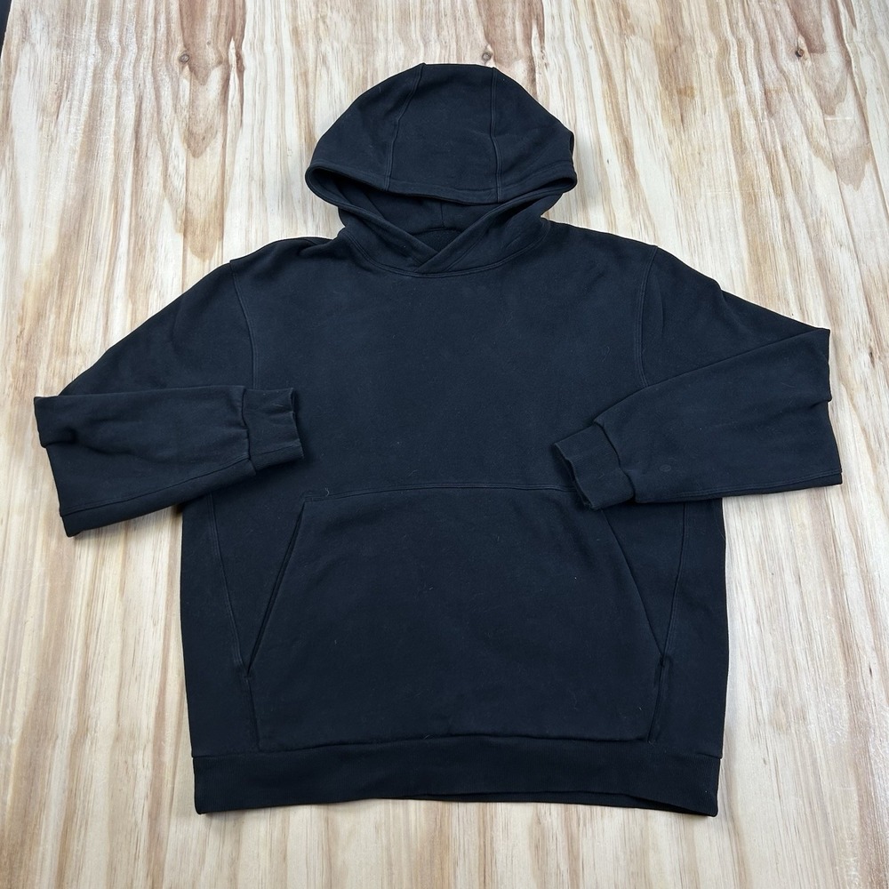 Lululemon Mens M Black Solid Hoodie Style M3ERZS Athletic Casual Sweatshirt